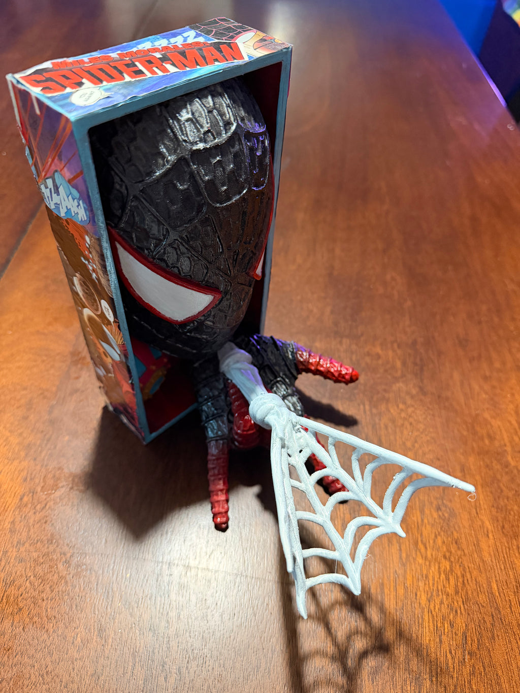 Miles Morales Spider-Man Book Nook – Hand-Painted 3D Printed Display