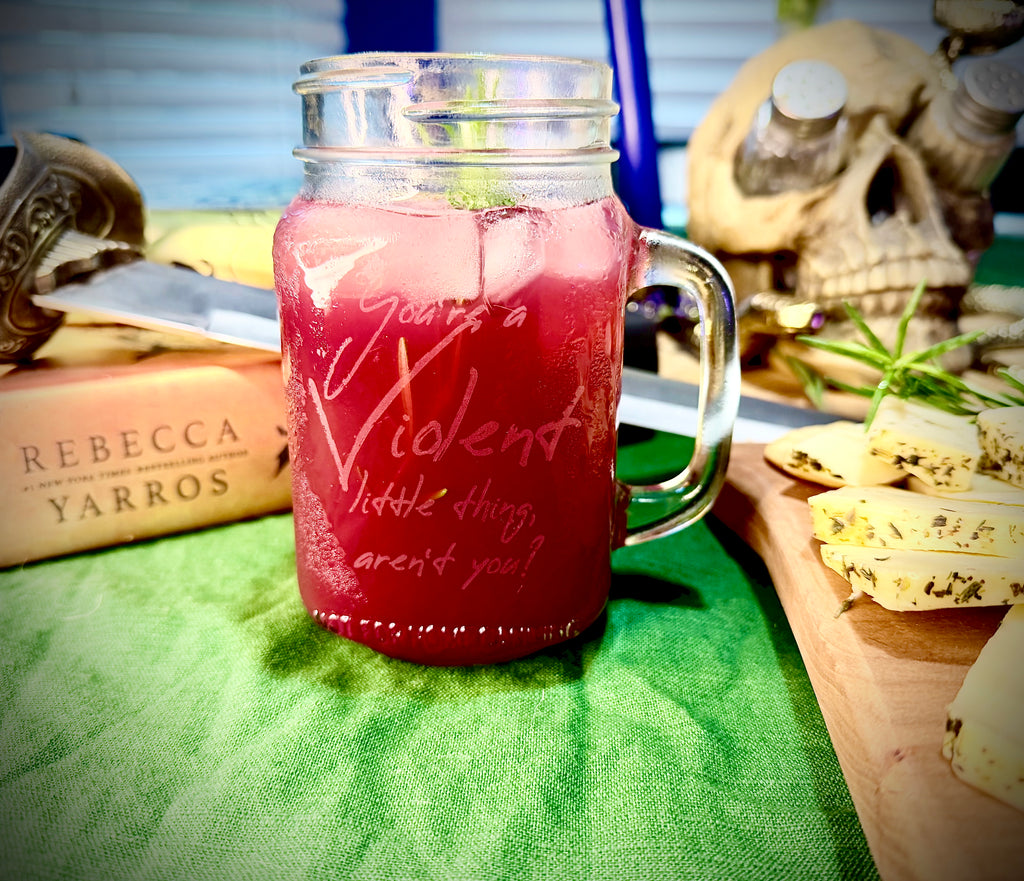 Fourth Wing Mason Jar Glass – “Violent Little Thing”